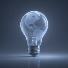 Planet earth in light bulb idea