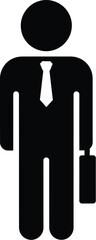 Businessman with briefcase silhouette vector illustration