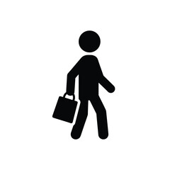 Person walking with shopping bag silhouette vector illustration