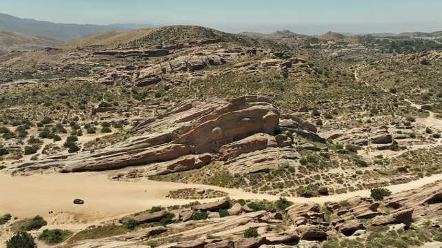 Vasquez Rocks Aerial Shot Rotate R California