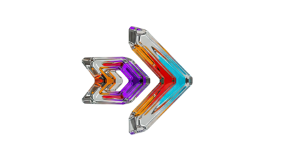 Abstract Glass Arrows with Multicolor Inclusions