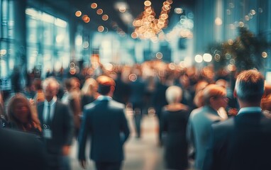 Blurred crowd in a business event