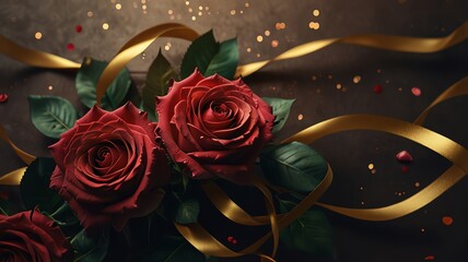 wedding rings and rose