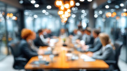 Blurred business meeting in conference room