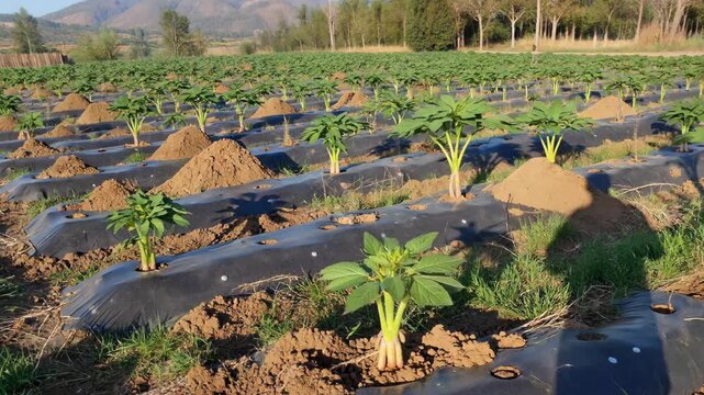 Farmland vegetable planting scenes Farmland crop growth