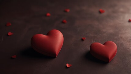 red heart on a black background