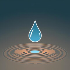 drop of water on blue background