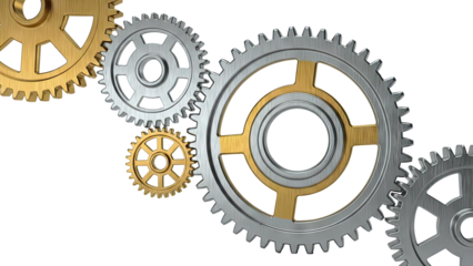 Interlocking Gears, Gold and Silver