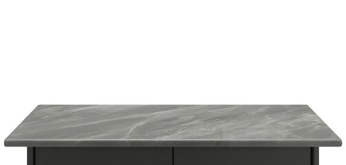 Gray marble table table isolated on a transparent background