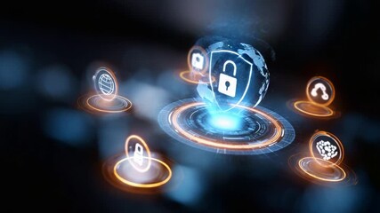 Digital Security and Protection: A Visual Representation of Cybersecurity Concepts Featuring Padlocks, Networks, and Global Connectivity in a Data-Driven World - Powered by Adobe