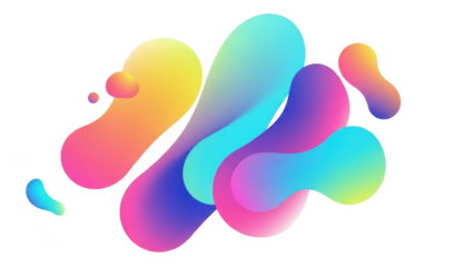 Vibrant gradient fluid shapes creating a dynamic abstract background design