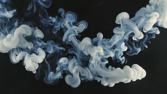 Black background smoke dynamic material ink smoke flow