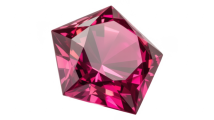 Large pink diamond gemstone large diamond isolated on a transparent background