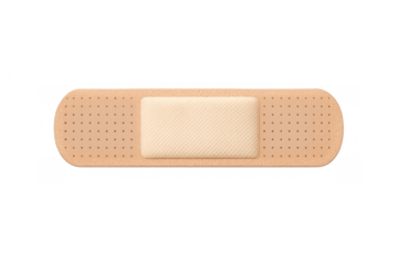 Adhesive bandage providing first aid protection for cuts and wounds, aiding healing and recovery, isolated on transparent background