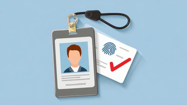 Identification Badge with Fingerprint Verification: A Secure Method for Identity Confirmation and Authentication in Various Environments and Situations.