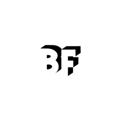 BF Negative Space Monogram Logo &ndash; Modern Minimal Lettermark Design