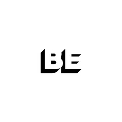 Obraz premium BE Negative Space Monogram Logo – Modern Minimal Lettermark Design