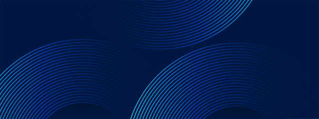 Dark blue abstract background with smooth concentric line waves and soft gradient lighting, creating a modern and elegant look for technology and corporate design projects.