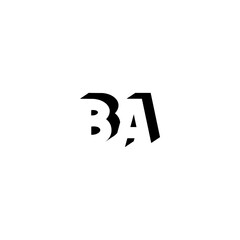 BA Negative Space Monogram Logo &ndash; Modern Minimal Lettermark Design