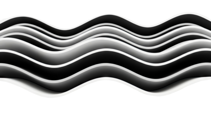 Abstract flowing waves in black and white