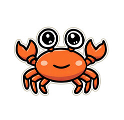 Fototapeta premium Cute cartoon crab with large, expressive eyes and a happy expression. Illustration style