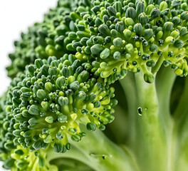 Macro close-up of broccoli florets texture