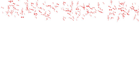 A scattering of red confetti and streamers creates a celebratory mood, suitable for various festive...