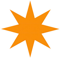 Obraz premium Graphic with an eight-pointed star in a vibrant orange hue, set against a black backdrop