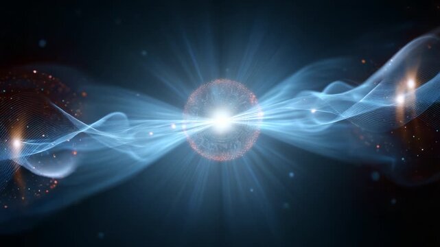 A Captivating Journey Through Energy and Light: A Cosmic Exploration of Waves and Particles Captured in Stunning Visual Frames of Motion and Radiance