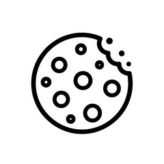 A bitten cookie icon with simple design