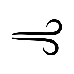 Obraz premium A stylized black wind symbol or icon on a plain