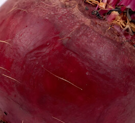 Macro close-up of beetroot skin texture