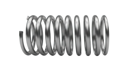 Close-up of a Shiny Metal Coil Spring
