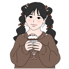 girl with a cup of tea