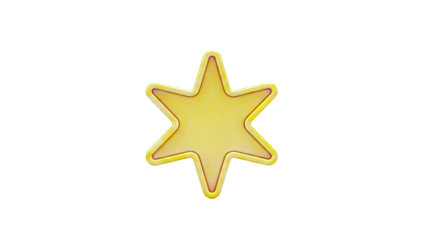 Single Yellow Six-Pointed Star Icon on White Background