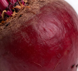 Macro close-up of beetroot skin texture