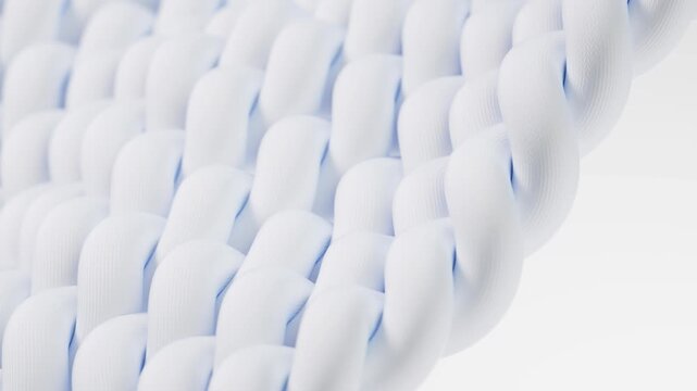 Water droplets or cleaning molecules penetrating white woven fabric texture in macro close up for laundry commercial