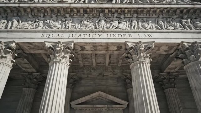 Classical building with columns and sculptures