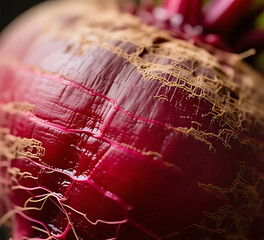 Macro close-up of beetroot skin texture
