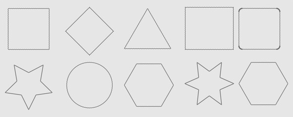 Set of blank postage stamps featuring empty borders and postmark designs. Perfect for mail, letter, stationery, scrapbooking, graphic design, and creative postal-themed projects.