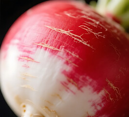 Macro close-up of radish skin texture