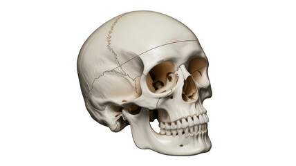 Obraz premium Human Skull Model white skull anatomical model isolated on a transparent background