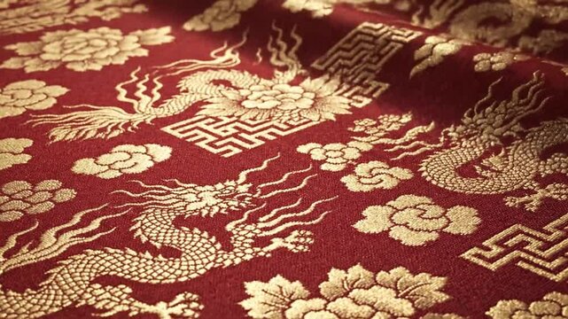 Chinese new year dragon pattern fabric