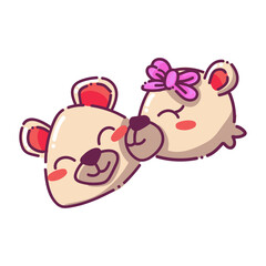 Naklejka premium Teddy Bear Couple Hugging Icon