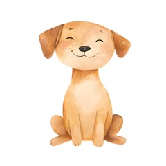 Sitzender Welpe Clipart &ndash; Niedlicher Hund Illustration, Baby Hund Grafik