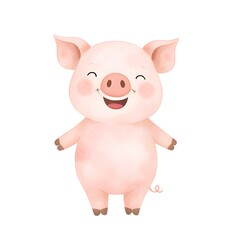 Fototapeta premium Fröhliches Ferkel Clipart – Bauernhof Tier Clipart Grafik, Farmtier Illustration