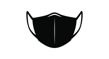a simple black face mask icon design featuring a protective barrier perfect for health and safety illustration silhouette