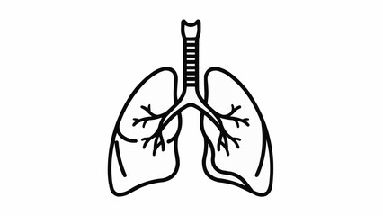 Human Lungs Anatomy Illustration Medical Symbol.