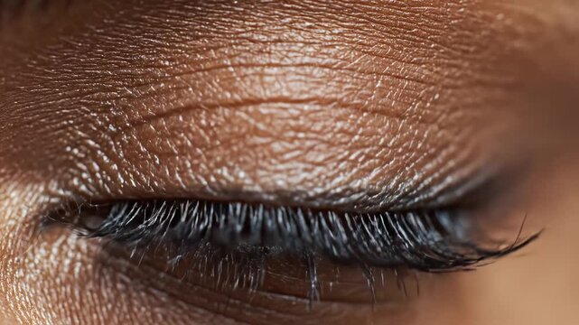 Closeup of a human eye with colorful patterns