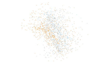 Abstract glowing sparkling stars seamless on transparent background. Glowing sparkles seamless dust of stars neon overlay PNG. Futuristic data concept with glowing sparkles festive dust.